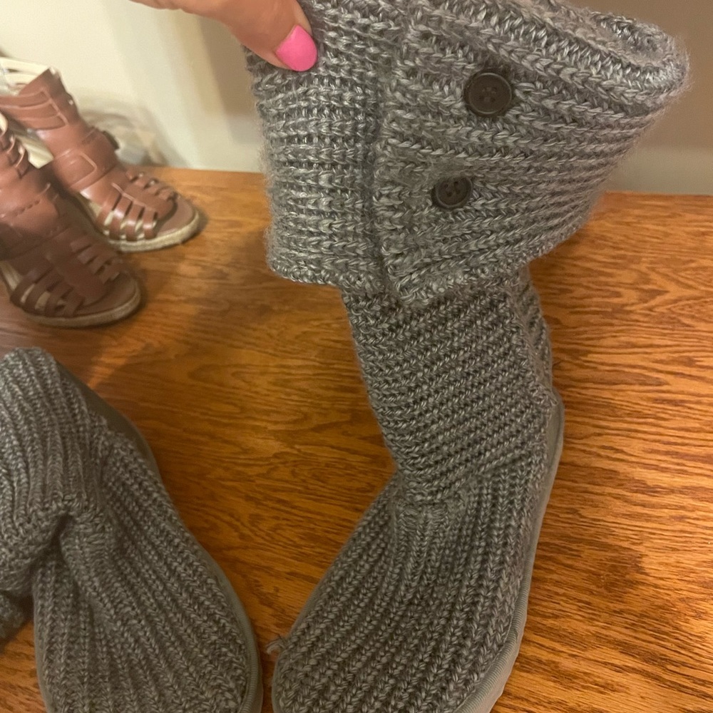 Grey crochet uggs